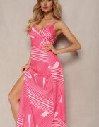 h&s Rochie Fucsia cu bretele reglabile cu elastice la spate și șlițuri Fatoria