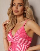 h&s Rochie Fucsia cu bretele reglabile cu elastice la spate și șlițuri Fatoria