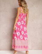 h&s Rochie Fucsia Maxi cu bretele subțiri și tiv evazat cu volan Charlei