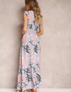 h&s Rochie Maxi Albastră cu volane și benzi elastice subțiri în talie Bexla