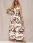 h&s Rochie petrecută cloș verde deschis cu imprimeu floral și bretele subțiri Jasara