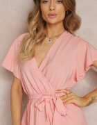 h&s Rochie Roz Evazată Maxi cu Elastic în Talie și Volane Tracia