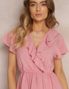 h&s Rochie Roz Maxi cu Decolteu petrecut și Elastic în talie Broka