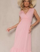 h&s Rochie Roz Tip plic din Viscoză Decorată cu Volănaș Ularisela