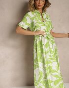 h&s Rochie tip cămașă Verde din viscoză cu cordon de legat Ullosaria