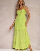 h&s Rochie Verde deschis cu Adaos de bumbac pe Bretele cu Reglare și Elastic la spate Tinanoras