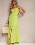 h&s Rochie Verde deschis cu Adaos de bumbac pe Bretele cu Reglare și Elastic la spate Tinanoras