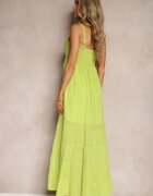 h&s Rochie Verde deschis cu Adaos de bumbac pe Bretele cu Reglare și Elastic la spate Tinanoras
