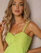 h&s Rochie Verde deschis cu Adaos de bumbac pe Bretele cu Reglare și Elastic la spate Tinanoras