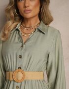 h&s Rochie Verde din Viscoză cu Croi tip Cămașă cu Curea cu Cataramă Feluriela