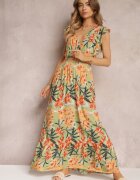 h&s Rochie Verde Maxi cu volane și elastice subțiri în talie Bexla