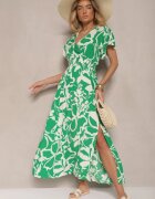 h&s Rochie Verde petrecută din viscoză cloș cu imprimeu abstract Rallevia