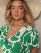 h&s Rochie Verde petrecută din viscoză cloș cu imprimeu abstract Rallevia