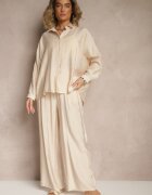 h&s Set Bej Oversize cu Cămașă și Pantaloni Ulonelia