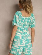 h&s Set din viscoză verde deschis cu model floral pantaloni scurți și bluză Felindera