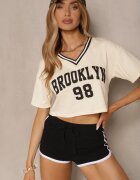 h&s Tricou Bej deschis din bumbac Decorat cu inscripție Lireline