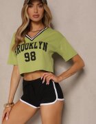 h&s Tricou Verde din Bumbac Decorat cu Inscripție Lireline