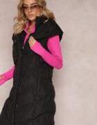 h&s Vestă Negru Matlasată cu Glugă Roobani