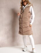 h&s Vestă Reversibilă Matlasată Bej închis cu blană Madalan