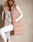 h&s Vestă Roz Matlasată cu Glugă Decorată cu Șnururi Eleandra