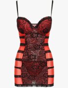 han Cămașă de noapte Neagră Elegantă cu Stringuri și Dantelă Subtilă Mareole