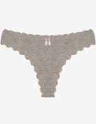 han Chiloți String Rebrate Gri din Bumbac Ilweda