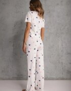 han Set de pijamale elastic alb cu inimioare Pantaloni și Top Isle