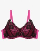 han Sutien Negru-Fucsia din dantelă Full Cup Lanomira