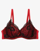 han Sutien Negru-Roșu Dantelat Full Cup Lanomira