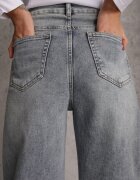 hello miss Blugi Albaștri deschis din Bumbac Barrel Leg High Waist Vezorea
