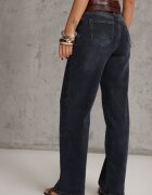 hello miss Blugi Albastri din bumbac cu croială High Waist Straight Leg Rhaenithe