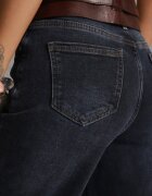hello miss Blugi Albastri din bumbac cu croială High Waist Straight Leg Rhaenithe