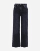 hello miss Blugi Albastri din bumbac cu croială High Waist Straight Leg Rhaenithe