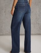 hello miss Blugi Albastri Wide Leg Regular Waist cu Bumbac și Vâscoză Petocea
