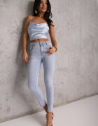 hello miss Blugi Albastru deschis cu Bumbac Skinny Push Up Yastebia