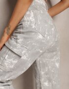 hello miss Blugi Gri deschis Talie înaltă cu Model de Designer cu Picioare Lărgi Joltta