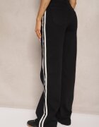 hello miss Blugi Negri High Waist cu Croi Larg cu Dungi Decorative Ulivira