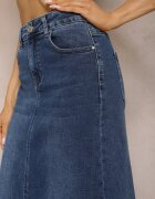 hello miss Fustă Bleumarin Maxi cu crăpătură din denim Vonuline