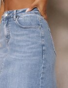 hello miss Fustă Maxi albastru deschis cu șliț din denim Vonuline