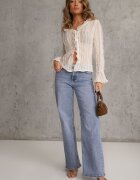 hello miss Jeans Albastre Wide Leg Regular Waist cu Bumbac și adaos de Viscoză Jeniemala