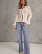hello miss Jeans Albastre Wide Leg Regular Waist cu Bumbac și adaos de Viscoză Jeniemala