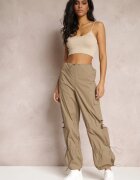 hello miss Pantaloni Bej tip Parașută Cargo cu șnururi reglabile Sterise