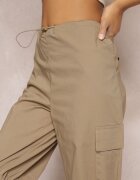 hello miss Pantaloni Bej tip Parașută Cargo cu șnururi reglabile Sterise