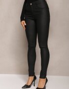 hello miss Pantaloni Negri Skinny din Piele Ecologică Lirael