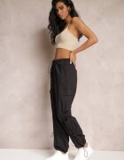 hello miss Pantaloni negri tip parașută Cargo cu stopere reglabile Sterise