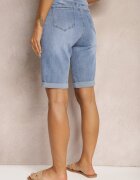 hello miss Pantaloni scurți Albaștri din denim cu talie înaltă cu adaos de bumbac și rupturi Nelvanis