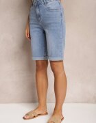 hello miss Pantaloni scurți Albaștri din denim cu talie înaltă cu adaos de bumbac și rupturi Nelvanis