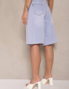 hello miss Pantaloni scurți denim Bumbac Albastru deschis stil Bermuda High Waist Tenizea