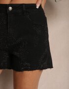 hello miss Pantaloni scurți Negru din denim cu talie înaltă și croială clasică Nusadriel