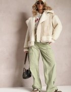 hello miss Pantaloni Verde de bumbac cu elastic la glezne Moye